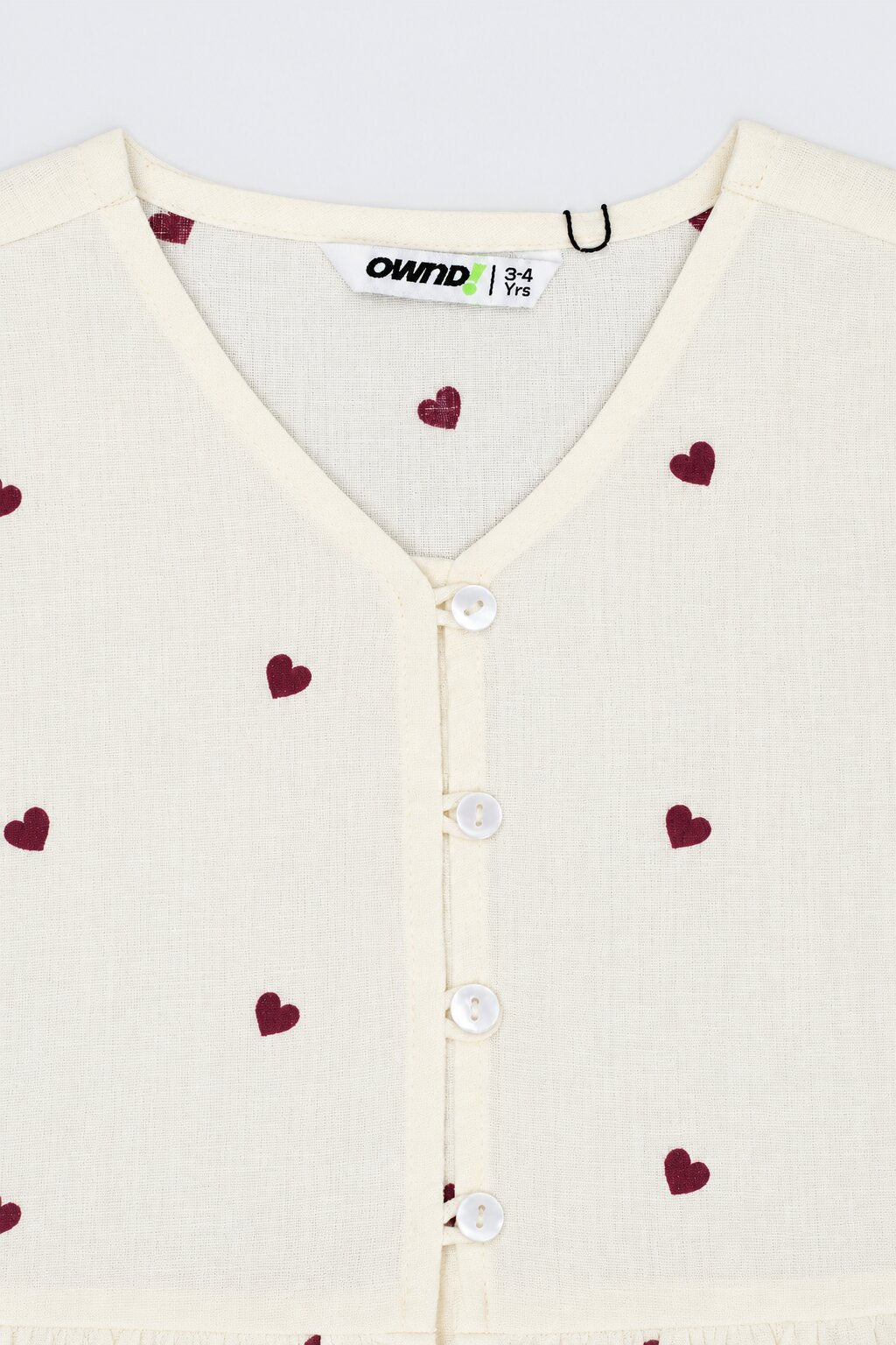 Girls Off White Heart Print Co-Ord Set - Image 6