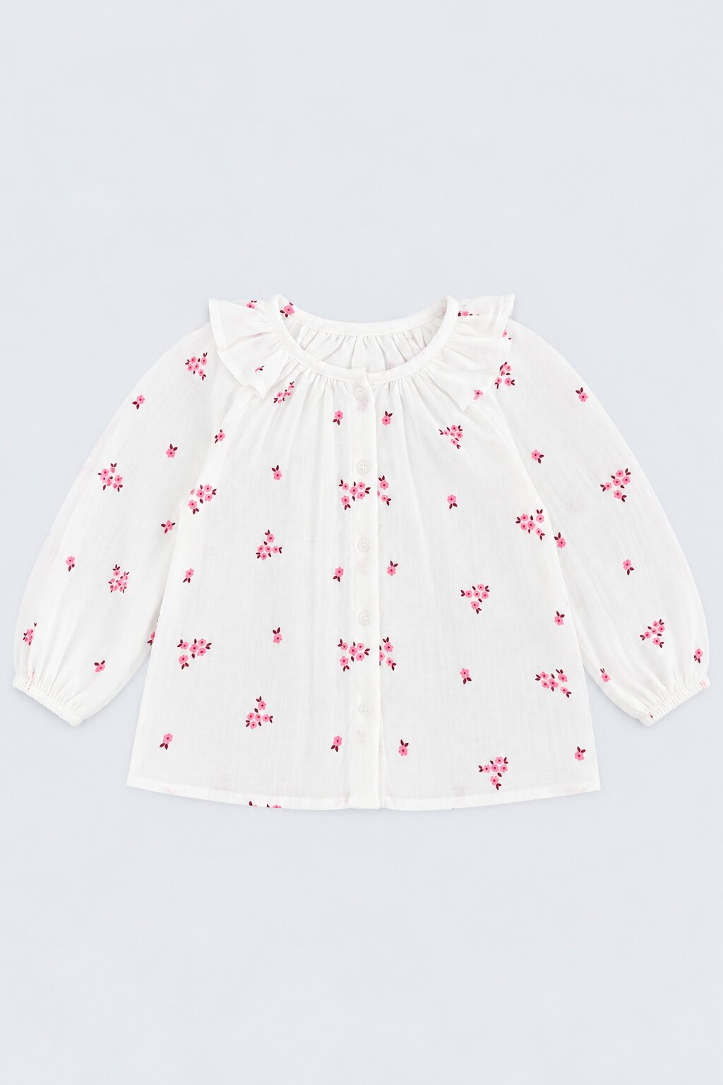 Girls Floral Print Ruffle Top - Image 2