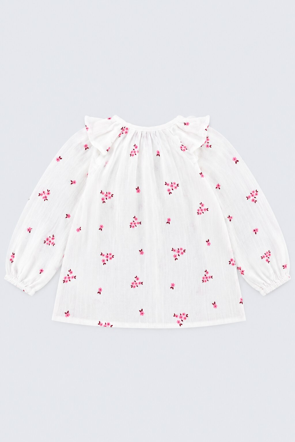 Girls Floral Print Ruffle Top - Image 4