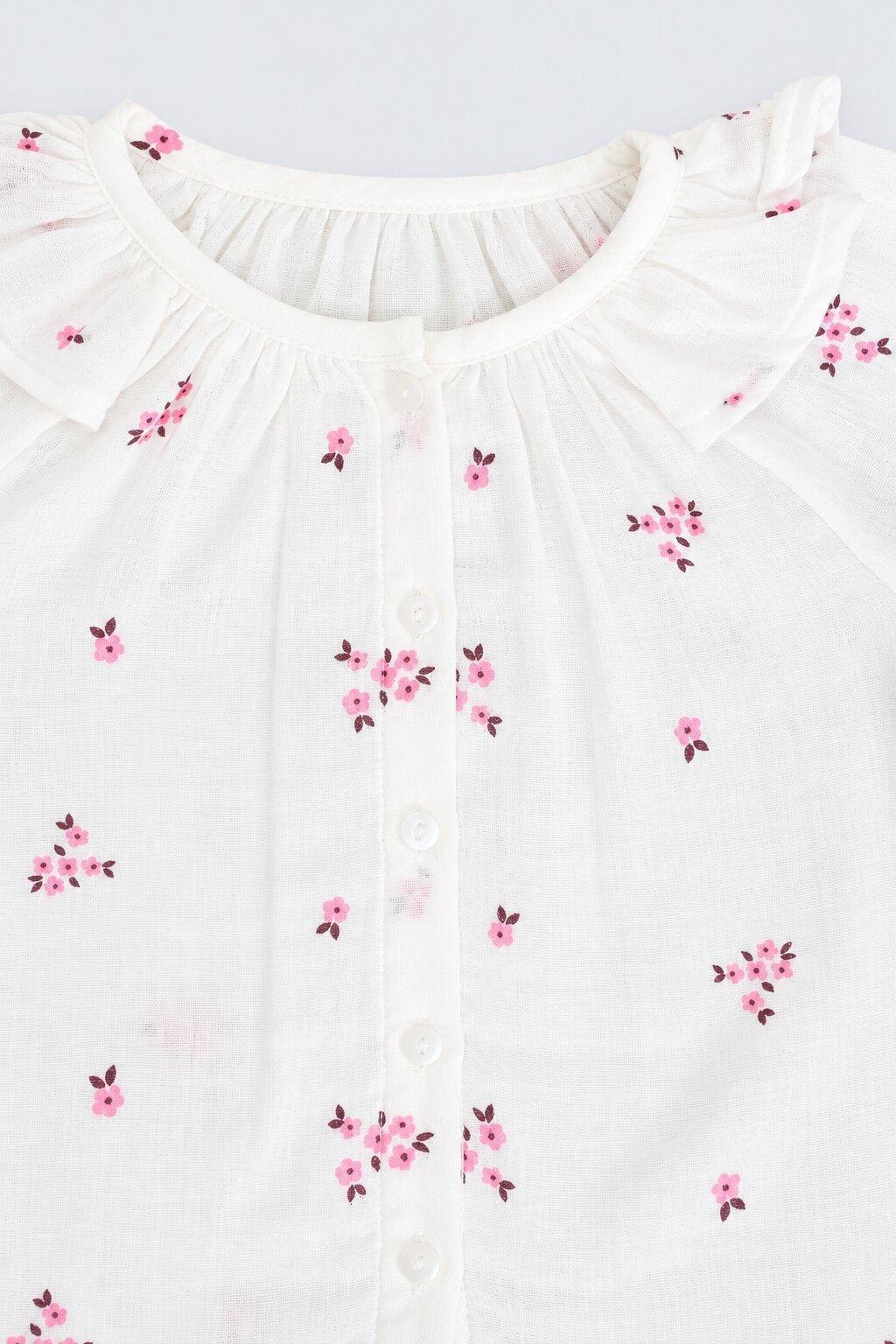 Girls Floral Print Ruffle Top - Image 6