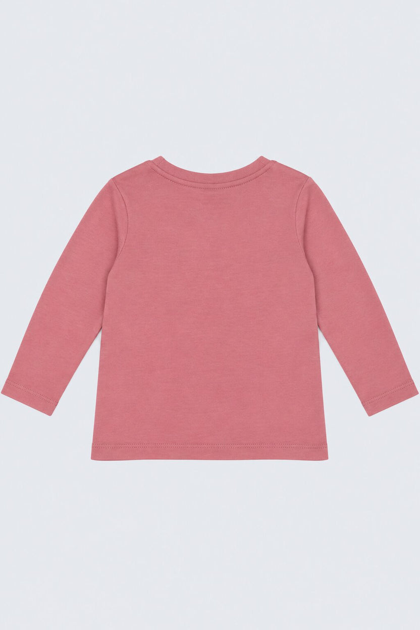 Girls Pink Cat Graphic Print T-Shirt - Image 4