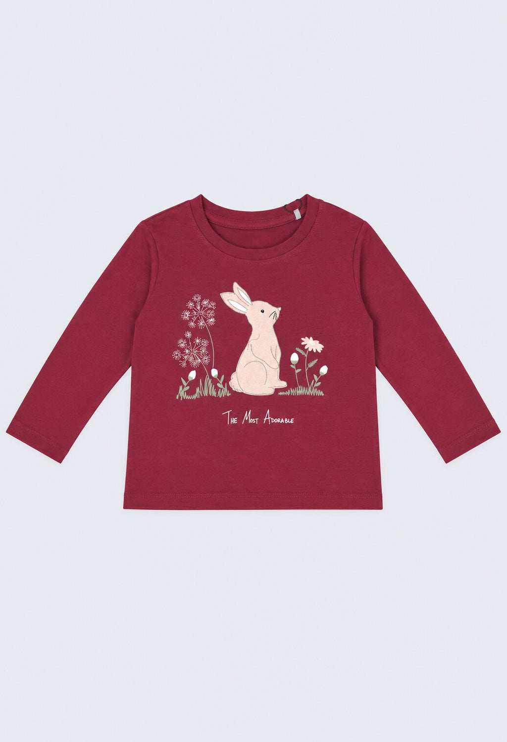 Girls Red Bunny Print Full Sleeve T-Shirt - Image 2