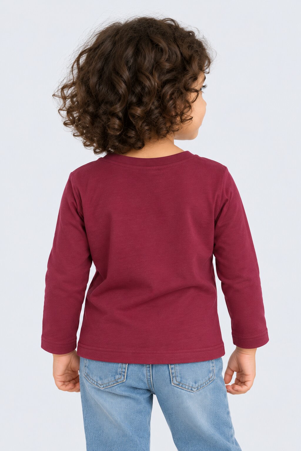 Girls Red Bunny Print Full Sleeve T-Shirt - Image 3