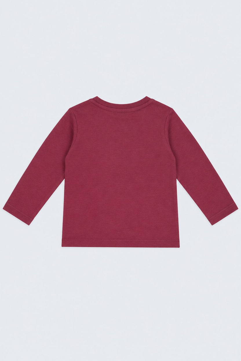 Girls Red Bunny Print Full Sleeve T-Shirt - Image 4