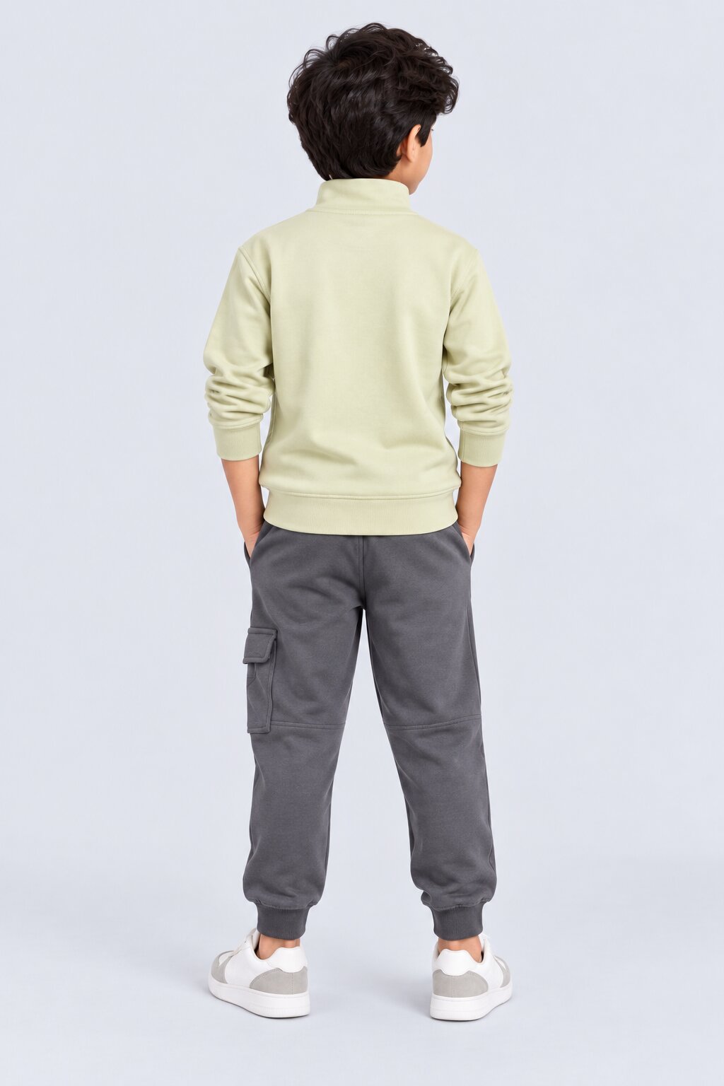 Tweens Boys Lime Graphic Print Half Zip Sweatshirt - Image 3