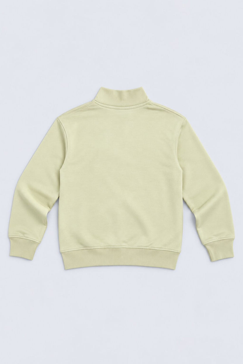 Tweens Boys Lime Graphic Print Half Zip Sweatshirt - Image 4