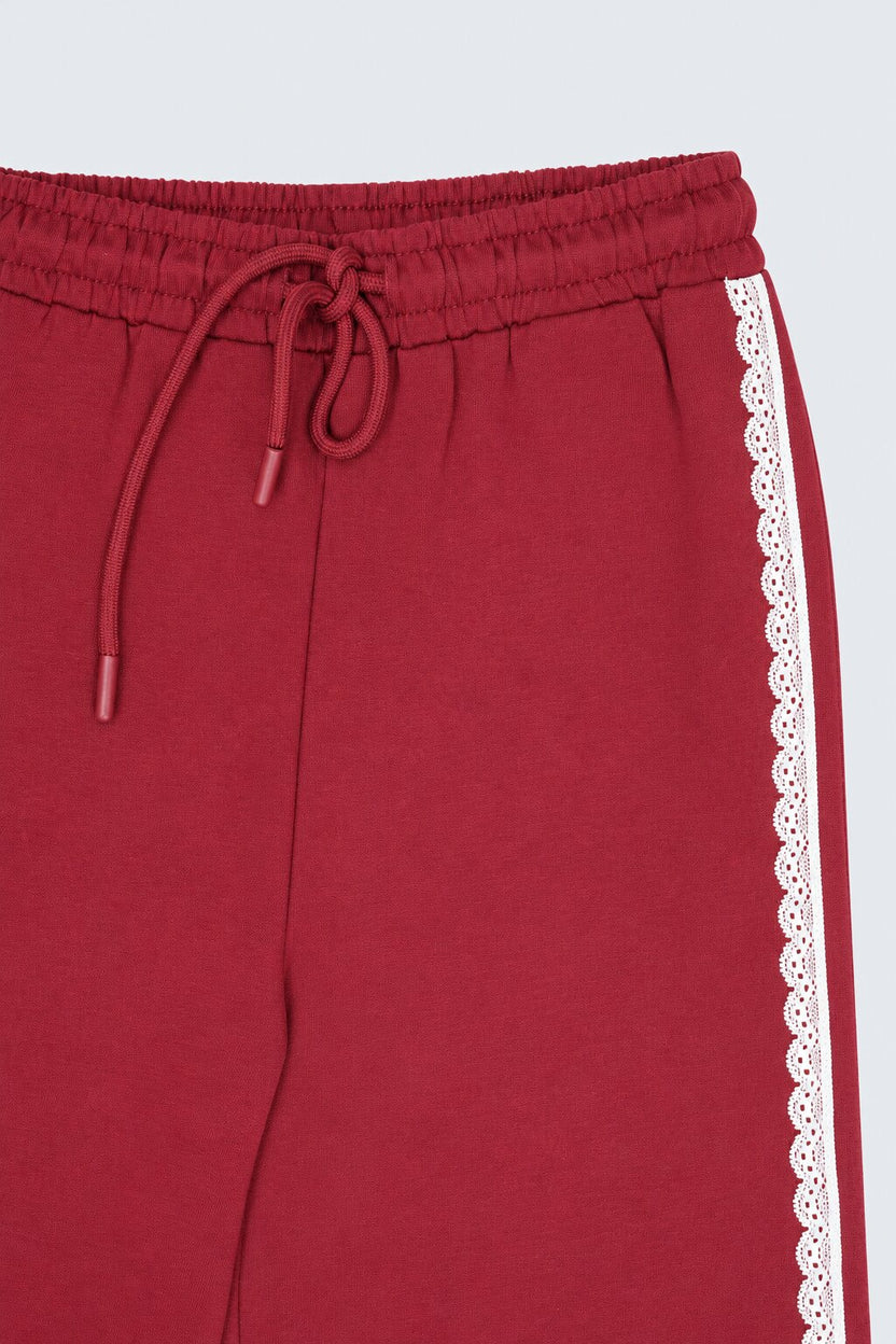 Tweens Girls Red Lace Detail Relaxed Fit Pant - Image 6