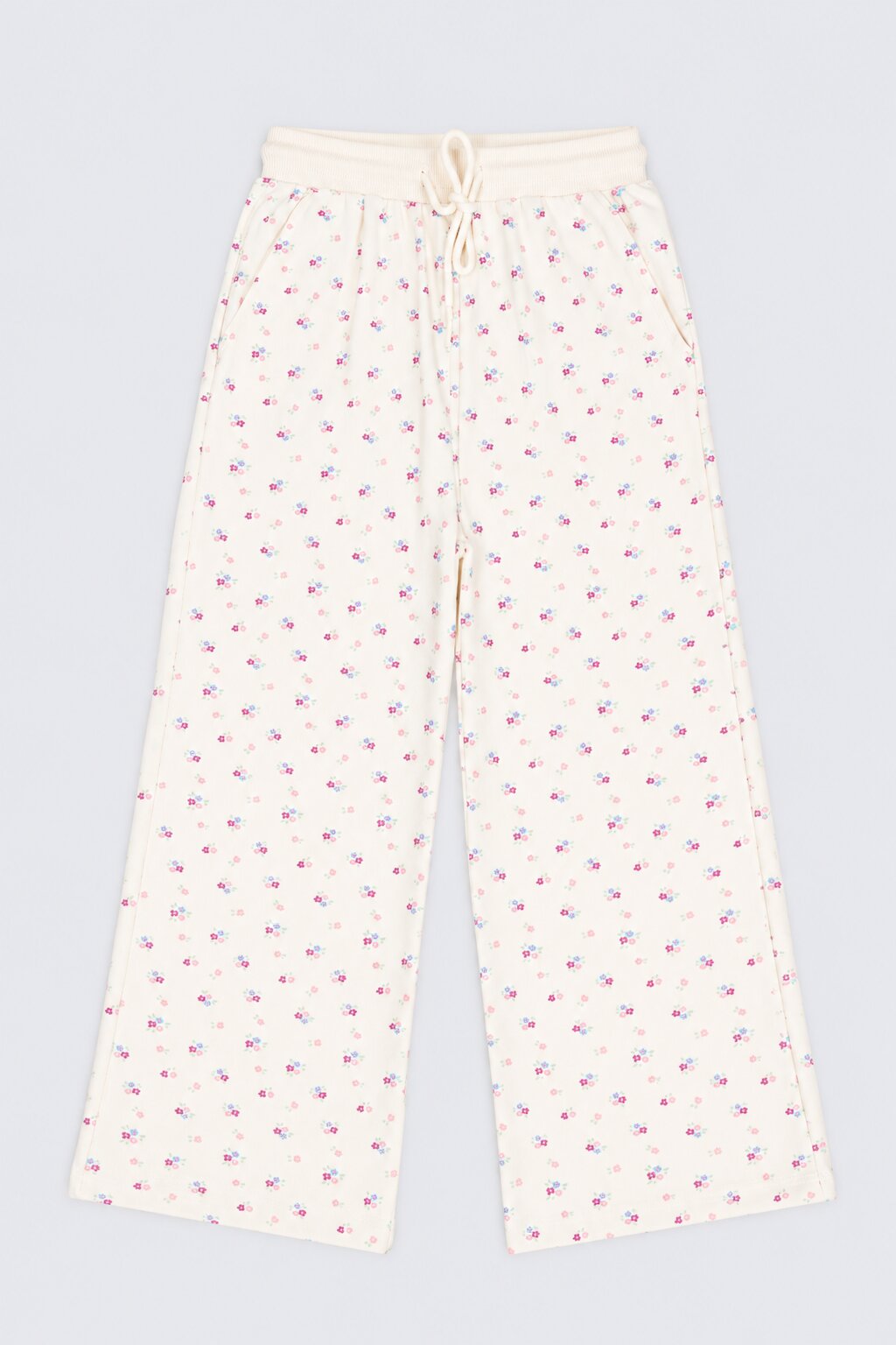 Tweens Girls Off White Floral Print Relaxed Fit Pant - Image 2
