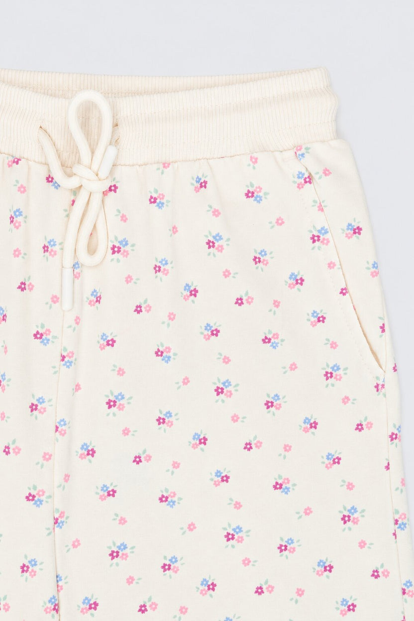 Tweens Girls Off White Floral Print Relaxed Fit Pant - Image 6