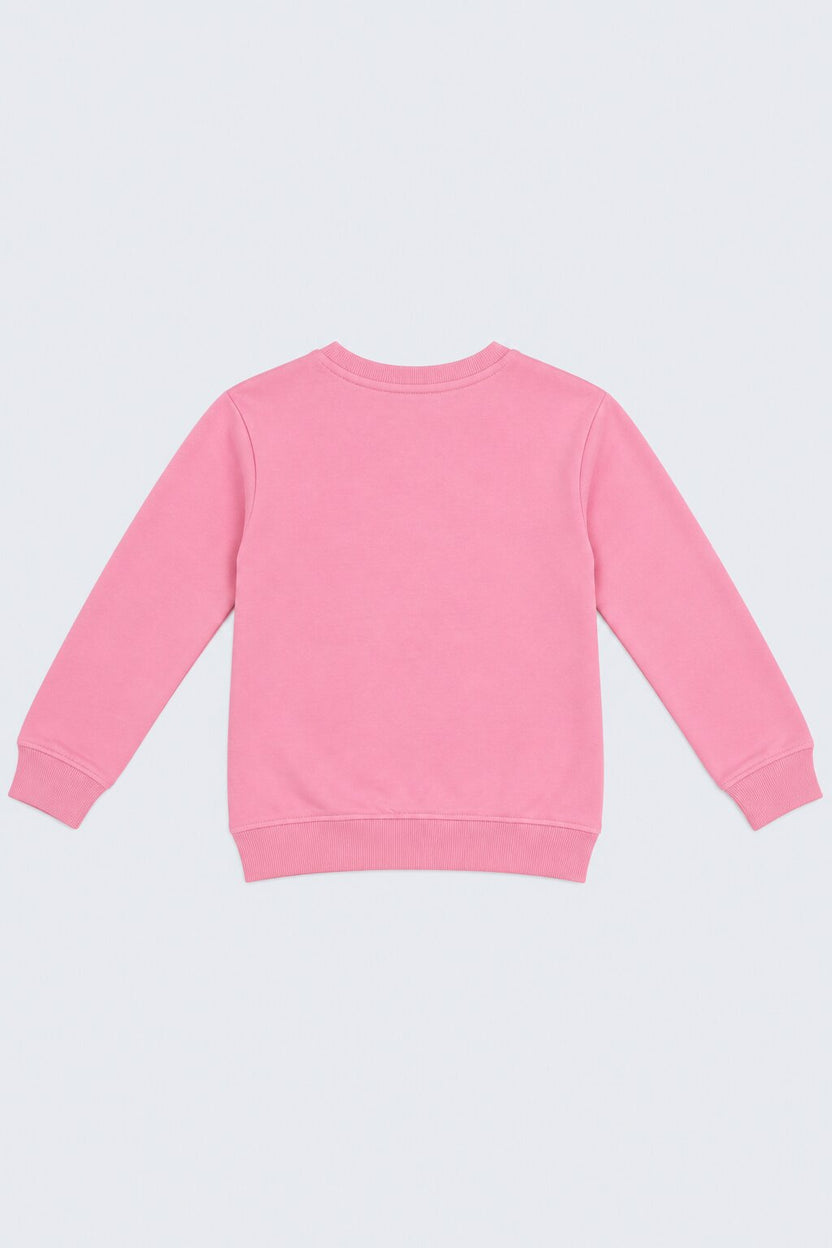Tweens Girls Pink Typographic Print Sweatshirt - Image 4