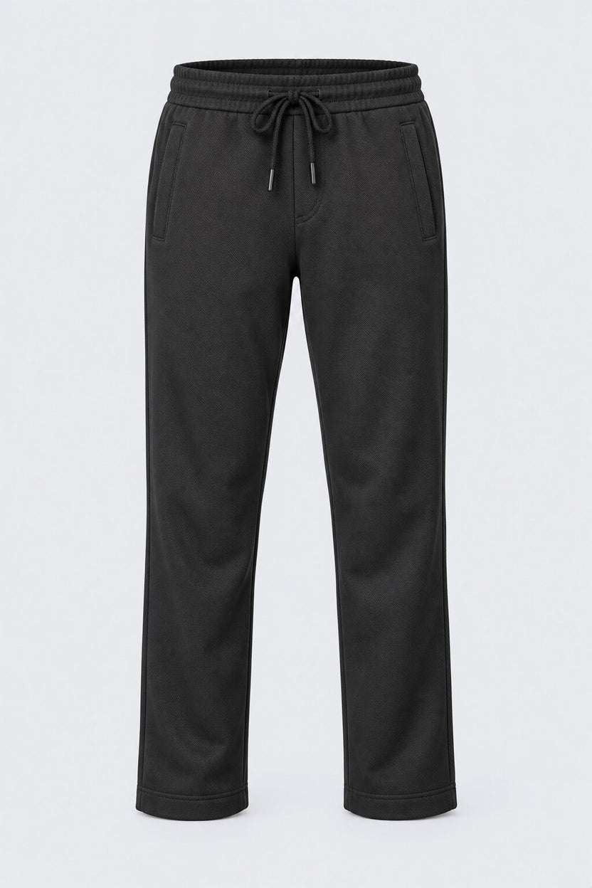 Mens Black Solid Drawstring Relaxed Fit Joggers - Image 7