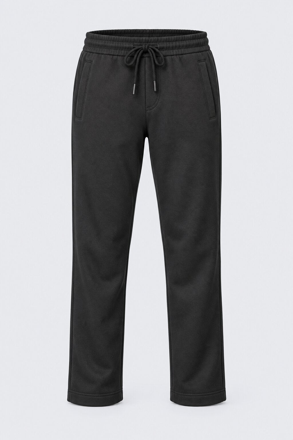 Mens Black Solid Drawstring Relaxed Fit Joggers - Image 7