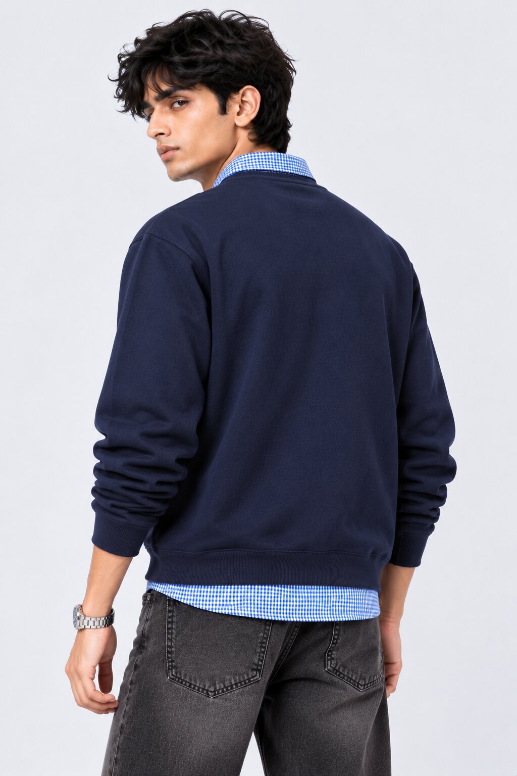 Mens Navy Typographic Sweatshirt - Image 5