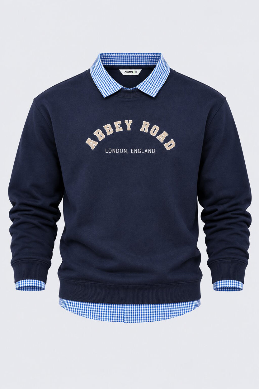 Mens Navy Typographic Sweatshirt - Image 7
