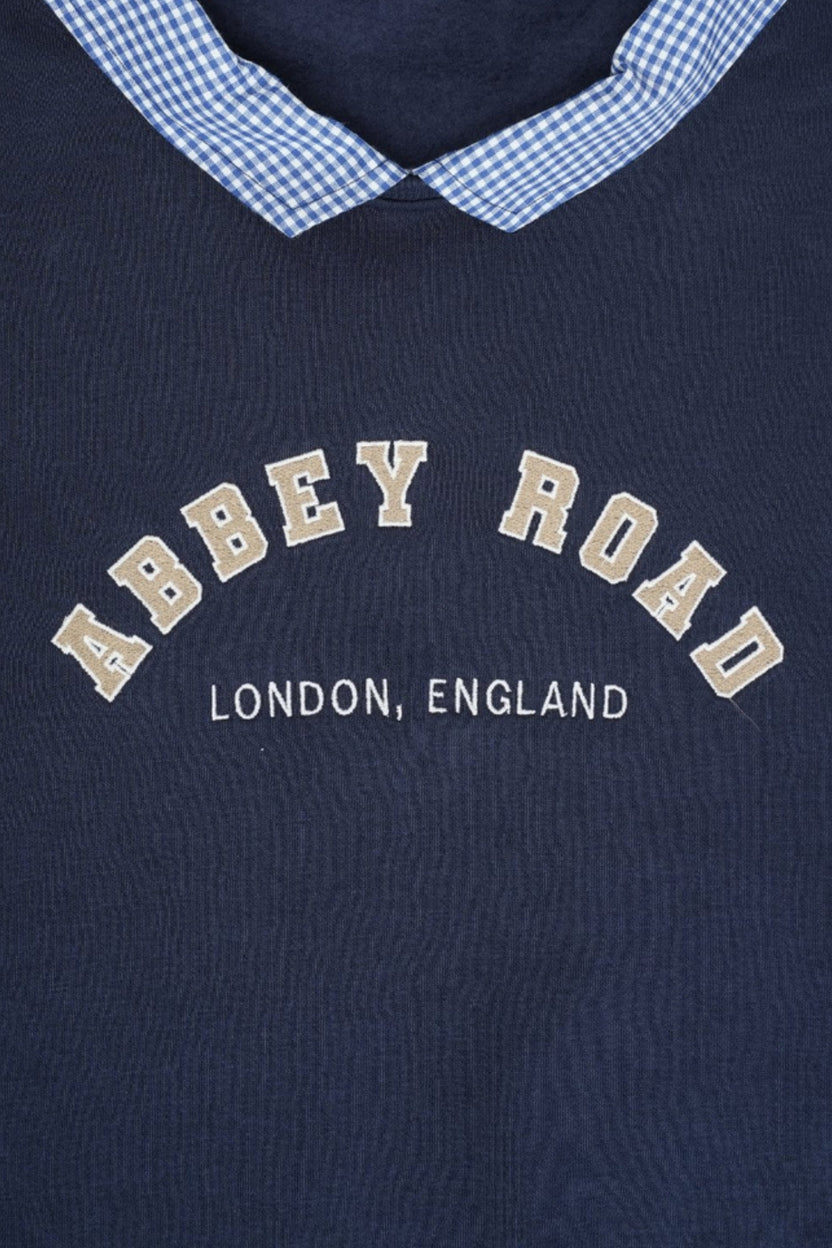 Mens Navy Typographic Sweatshirt - Image 8