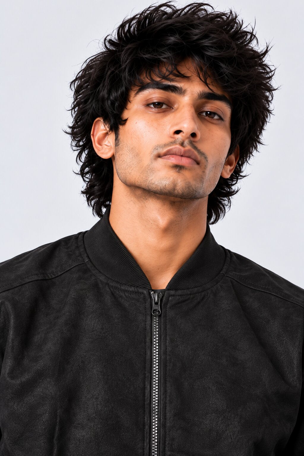 Mens Black Polyester Bomber Jacket - Image 3