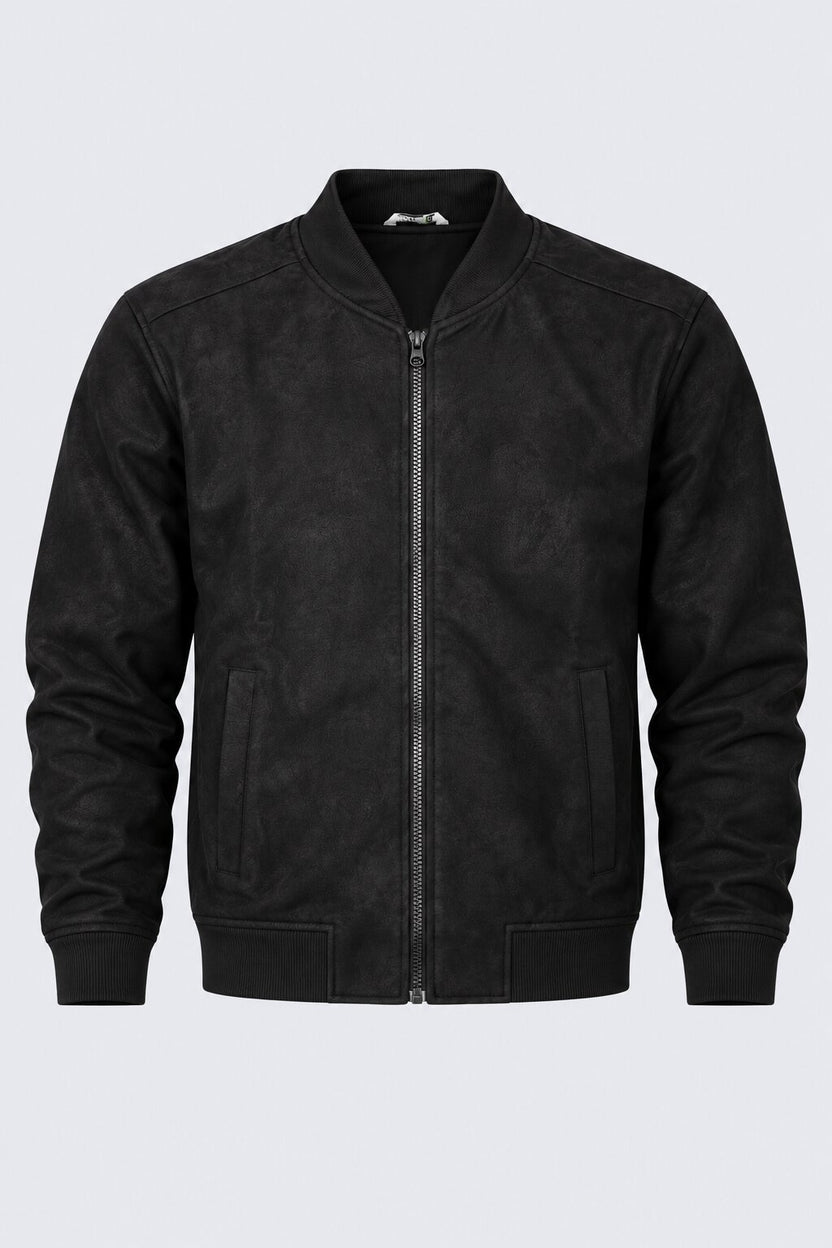 Mens Black Polyester Bomber Jacket - Image 7