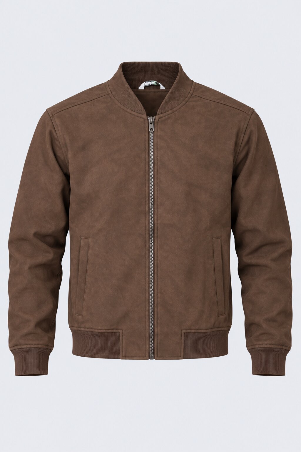 Mens Brown Polyester Bomber Jacket - Image 7