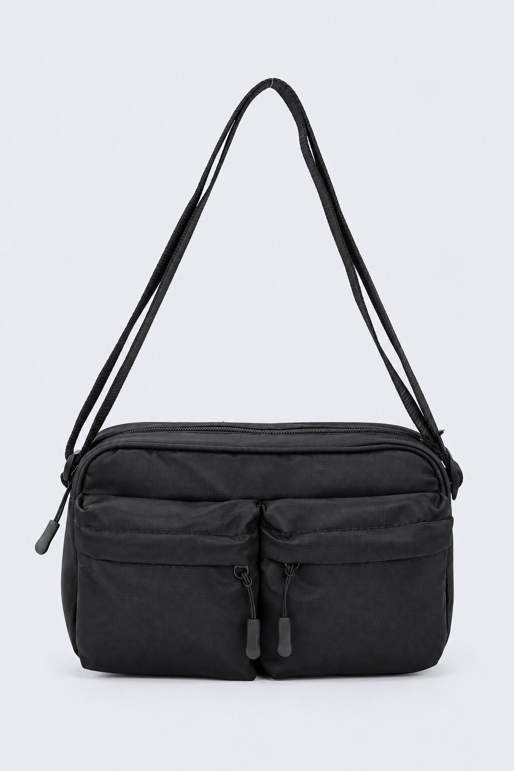 Womens Black Pocket Crossbody Bag - Image 2
