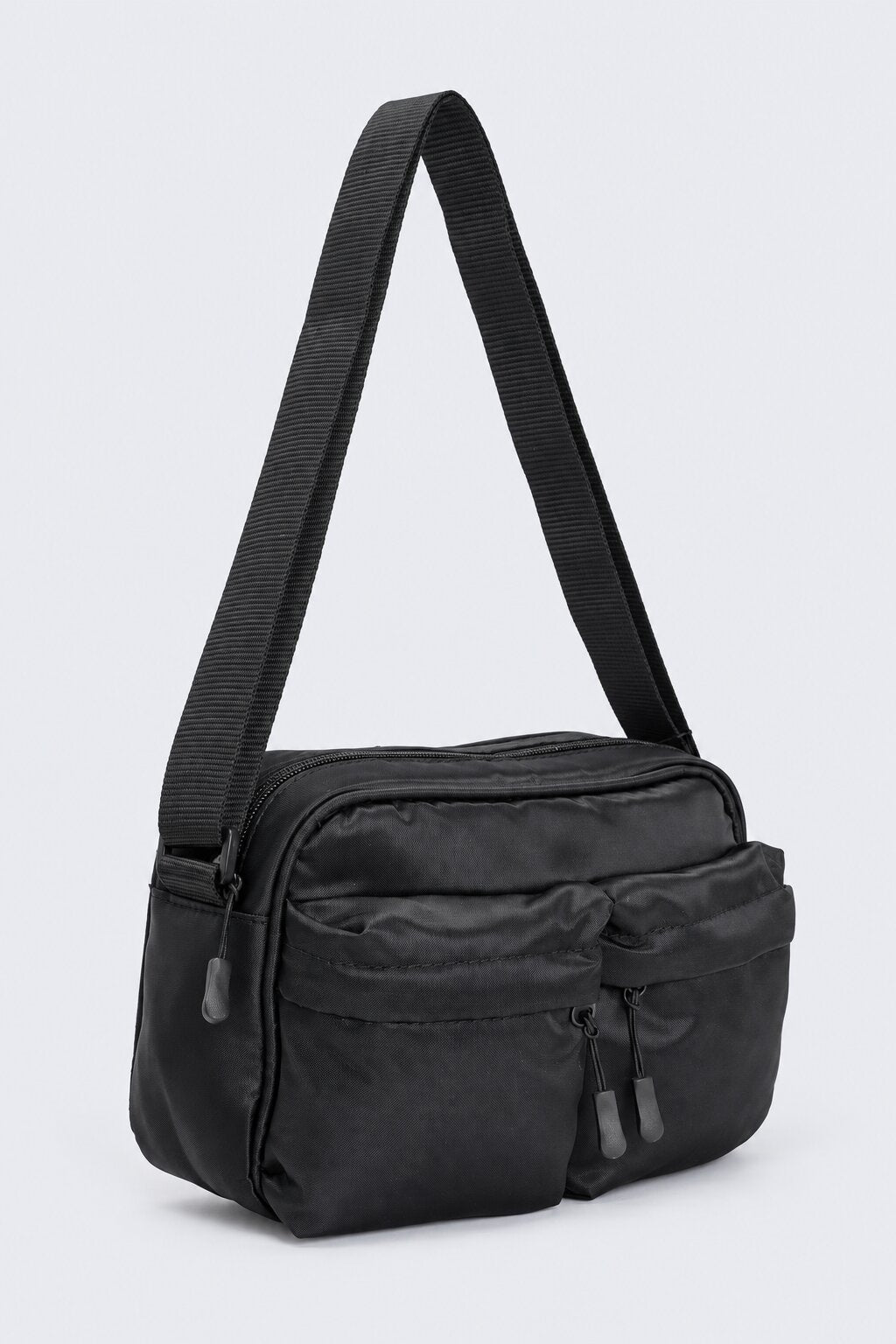 Womens Black Pocket Crossbody Bag - Image 3