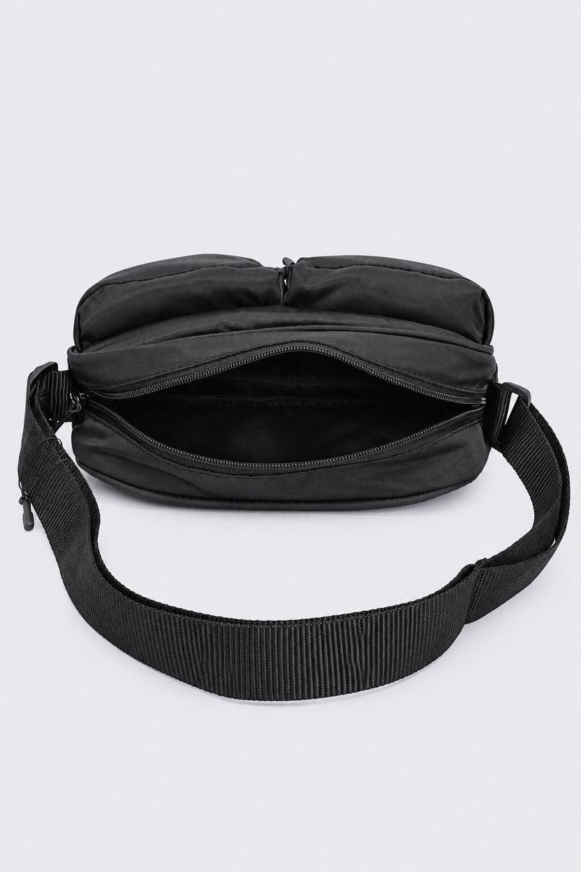 Womens Black Pocket Crossbody Bag - Image 6
