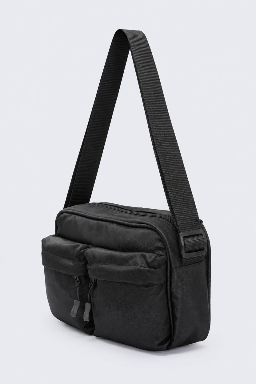 Womens Black Pocket Crossbody Bag - Image 7