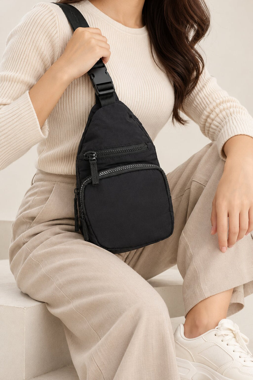 Womens Black Compact Utility Crossbody Bag - Image 1