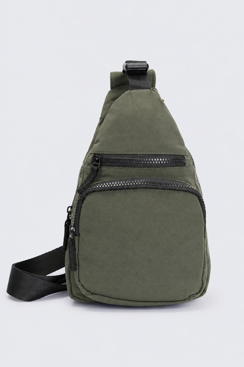 Womens Olive Compact Utility Crossbody Bag - Image 2
