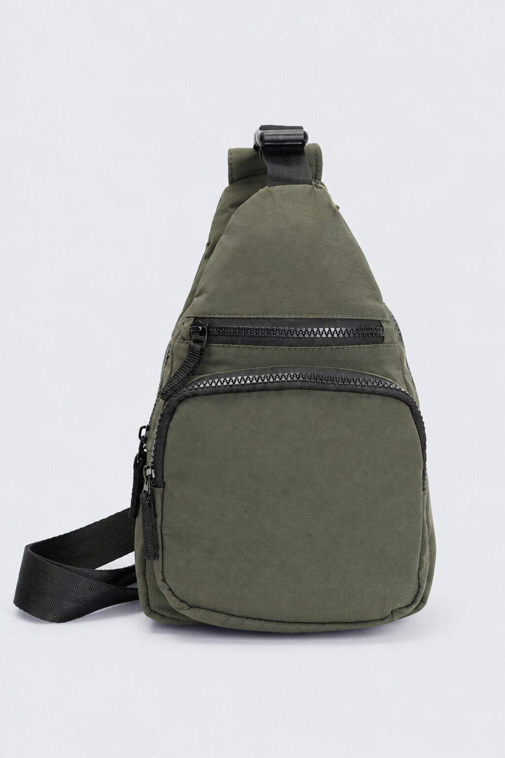 Womens Olive Compact Utility Crossbody Bag - Image 2