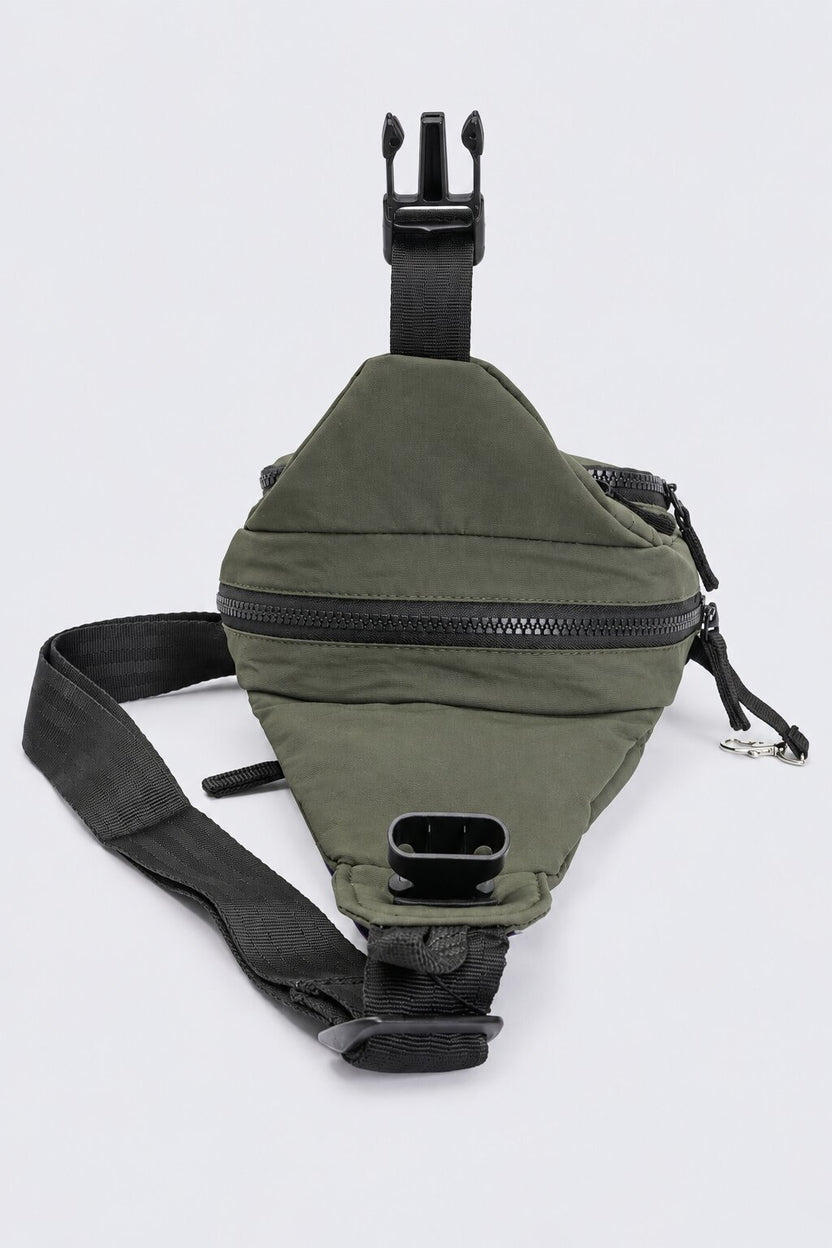 Womens Olive Compact Utility Crossbody Bag - Image 4