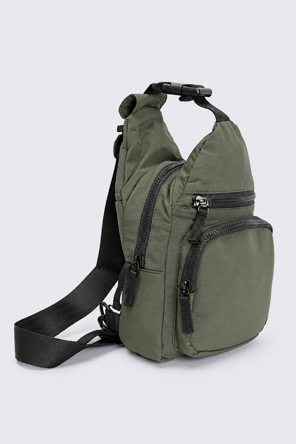 Womens Olive Compact Utility Crossbody Bag - Image 6