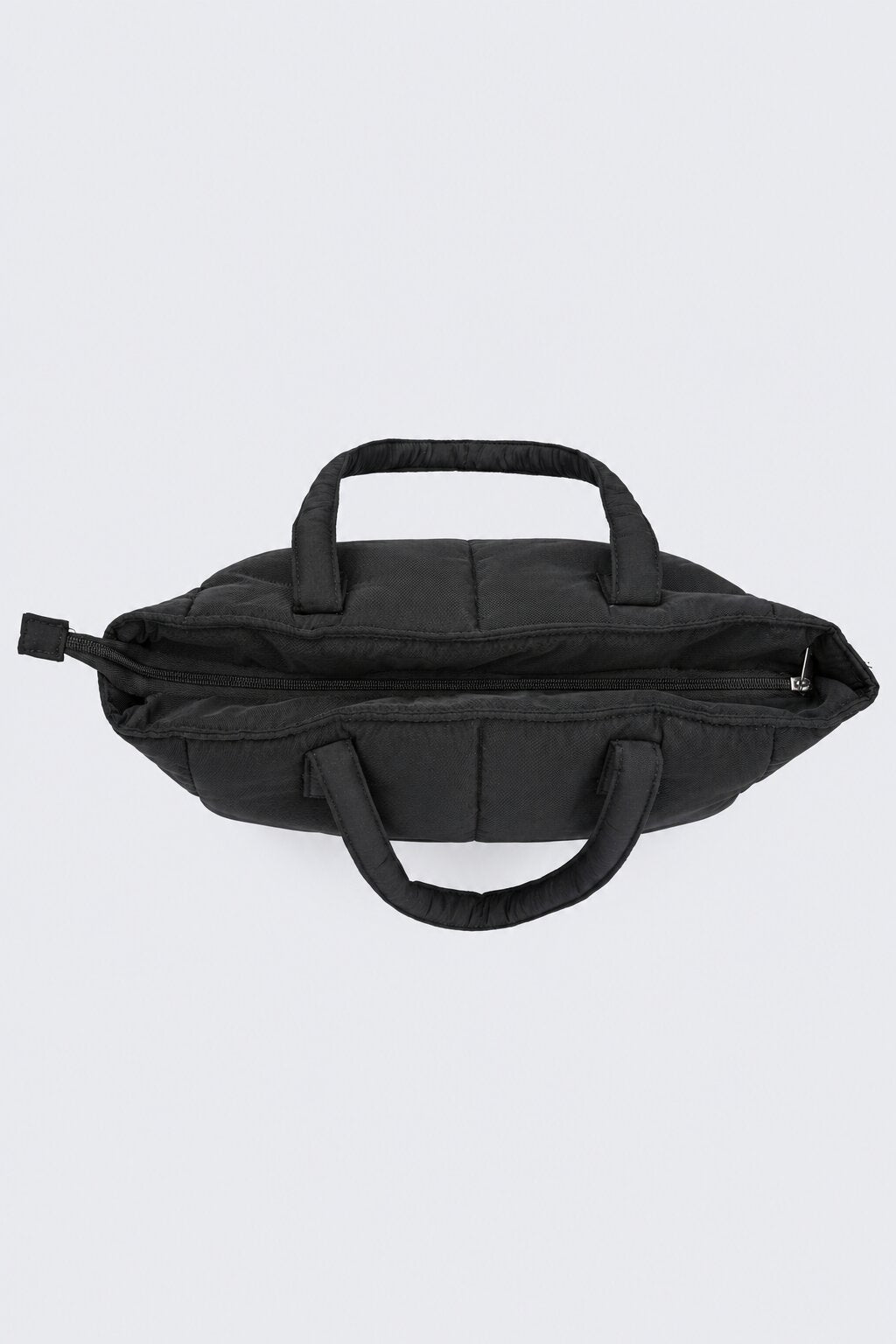 Womens Black Quilted Puffer Tote Bag - Image 4