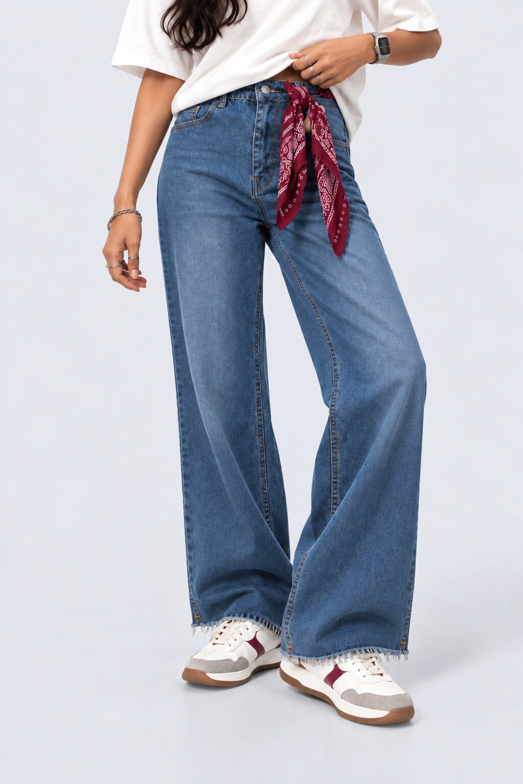 Womens Blue Regular Mini Flare Jeans - Image 2