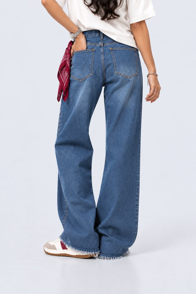 Womens Blue Regular Mini Flare Jeans - Image 5
