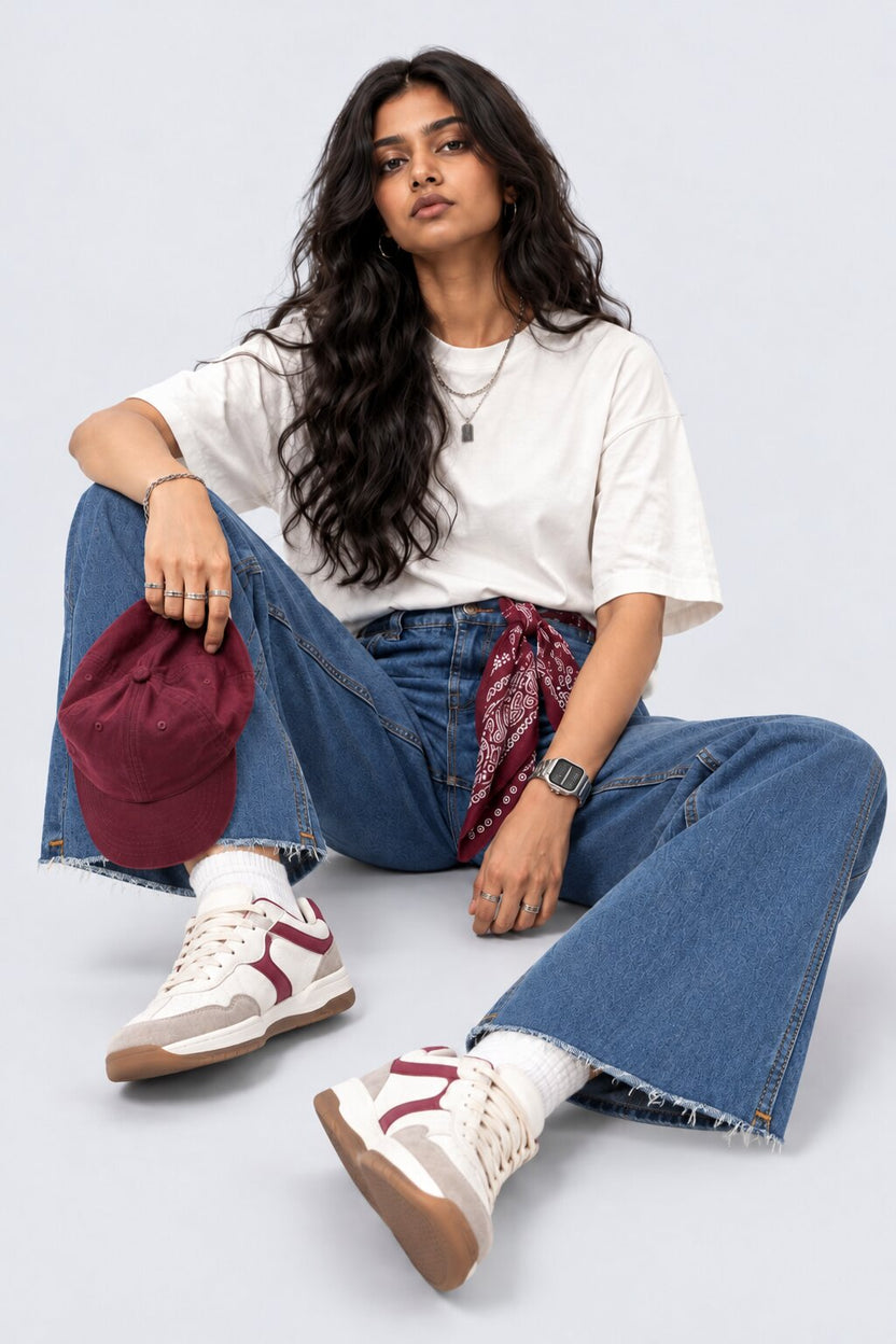 Womens Blue Regular Mini Flare Jeans - Image 6