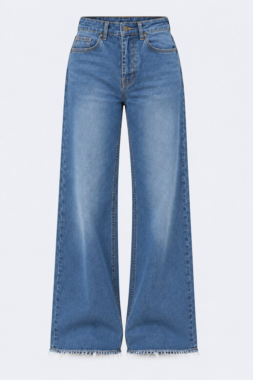 Womens Blue Regular Mini Flare Jeans - Image 7