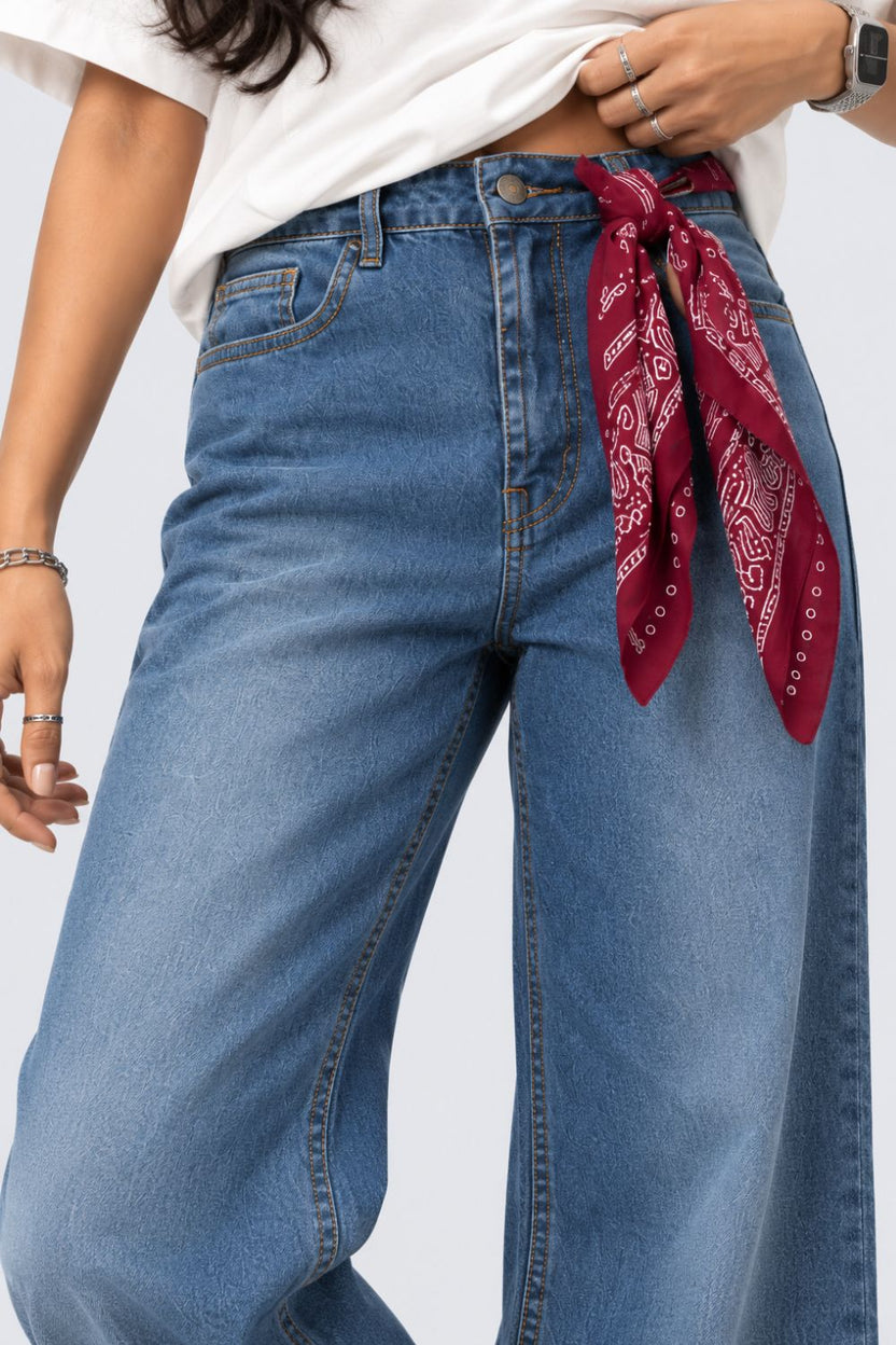 Womens Blue Regular Mini Flare Jeans - Image 9