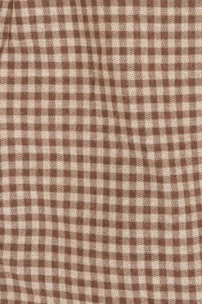Womens Brown Checked Belted Mini Skirt - Image 8