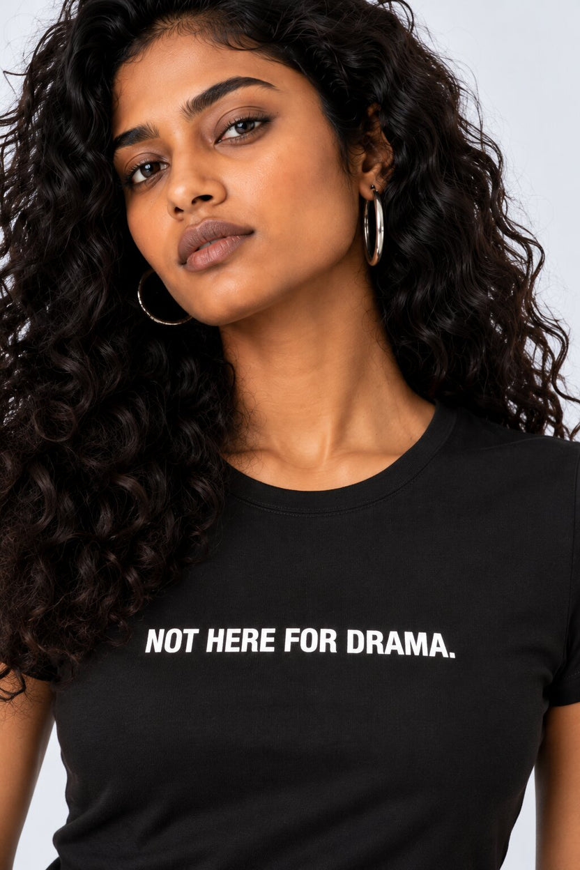 Womens Black Graphic Print Fitted T-Shirt - Image 3