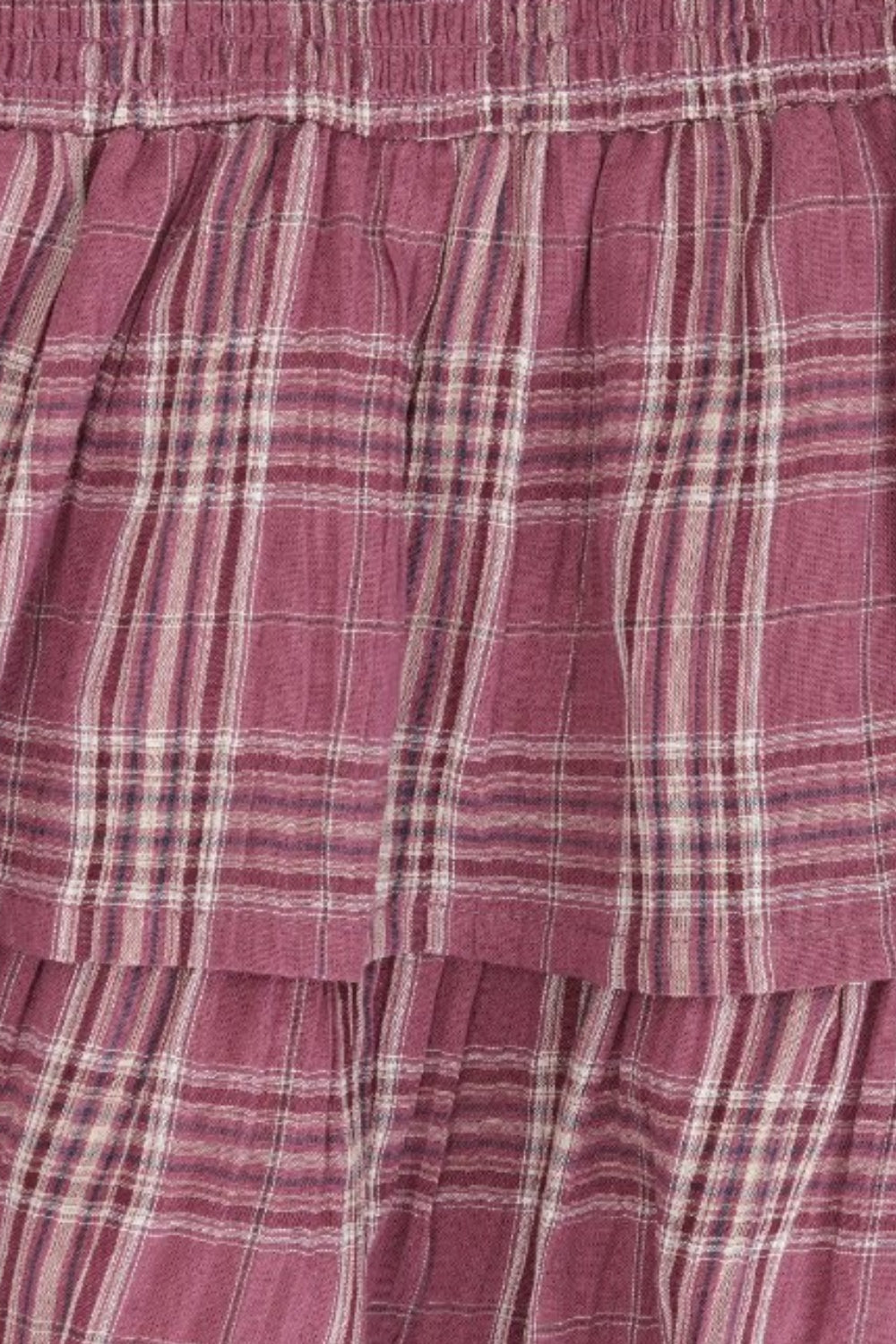 Womens Pink Checked Tiered Mini Skirt - Image 8