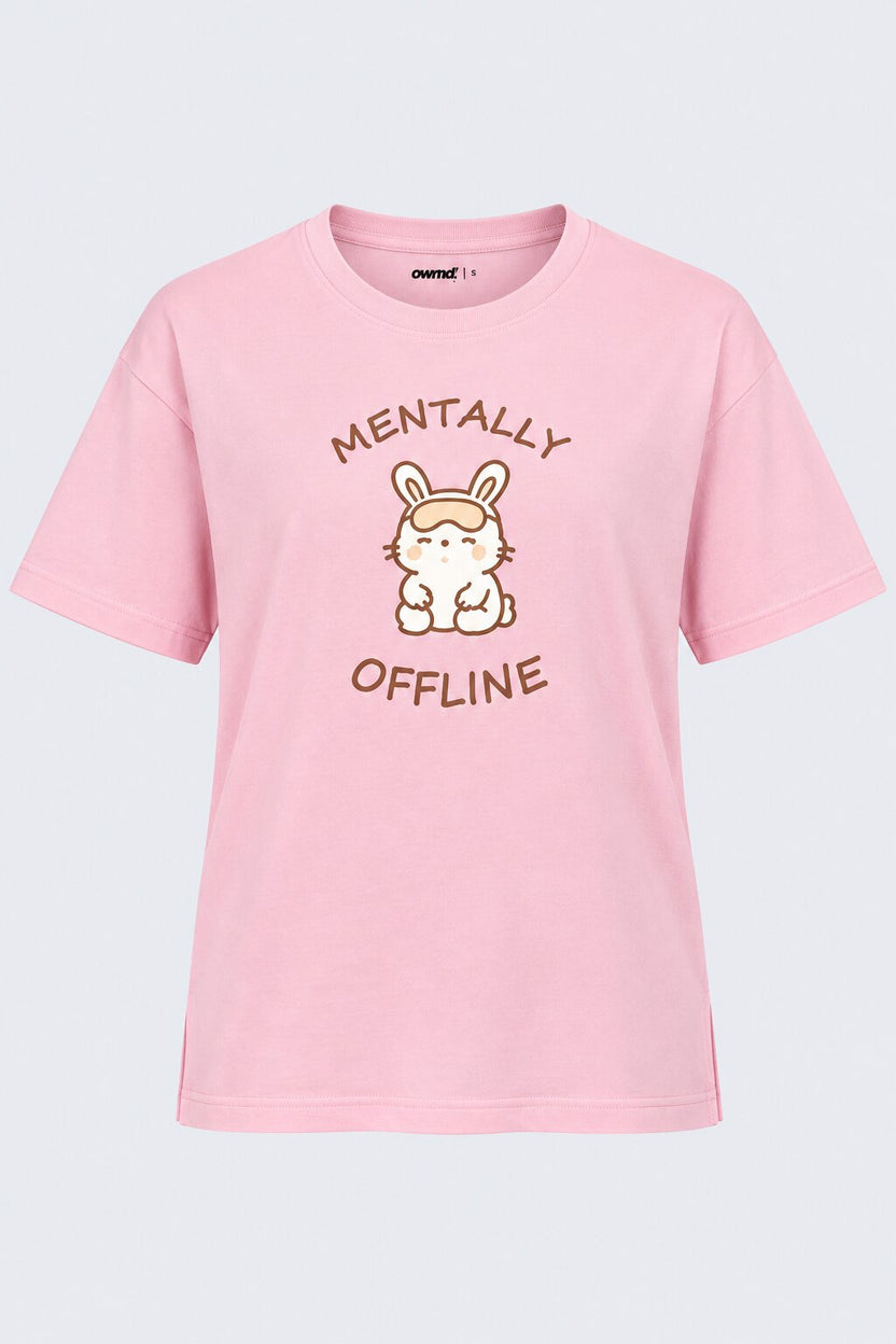Womens Pink Bunny Print Sleepwear T-Shirt - Image 7