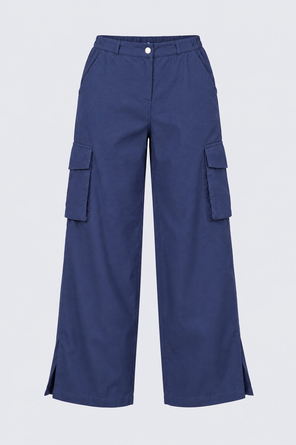 Womens Navy Wide Leg Cargo Pant - Image 7