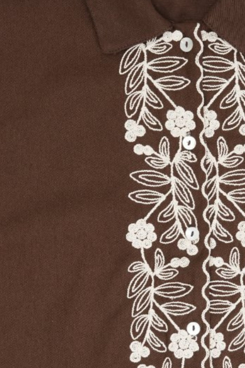 Womens Brown Embroidered Co-Ord Set - Image 8