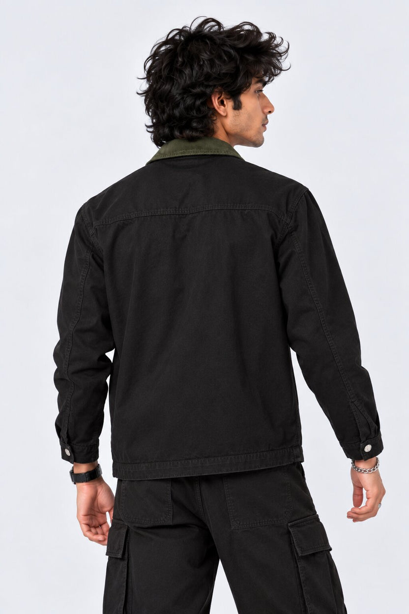 Mens Black Utility Pocket Jacket - Image 5
