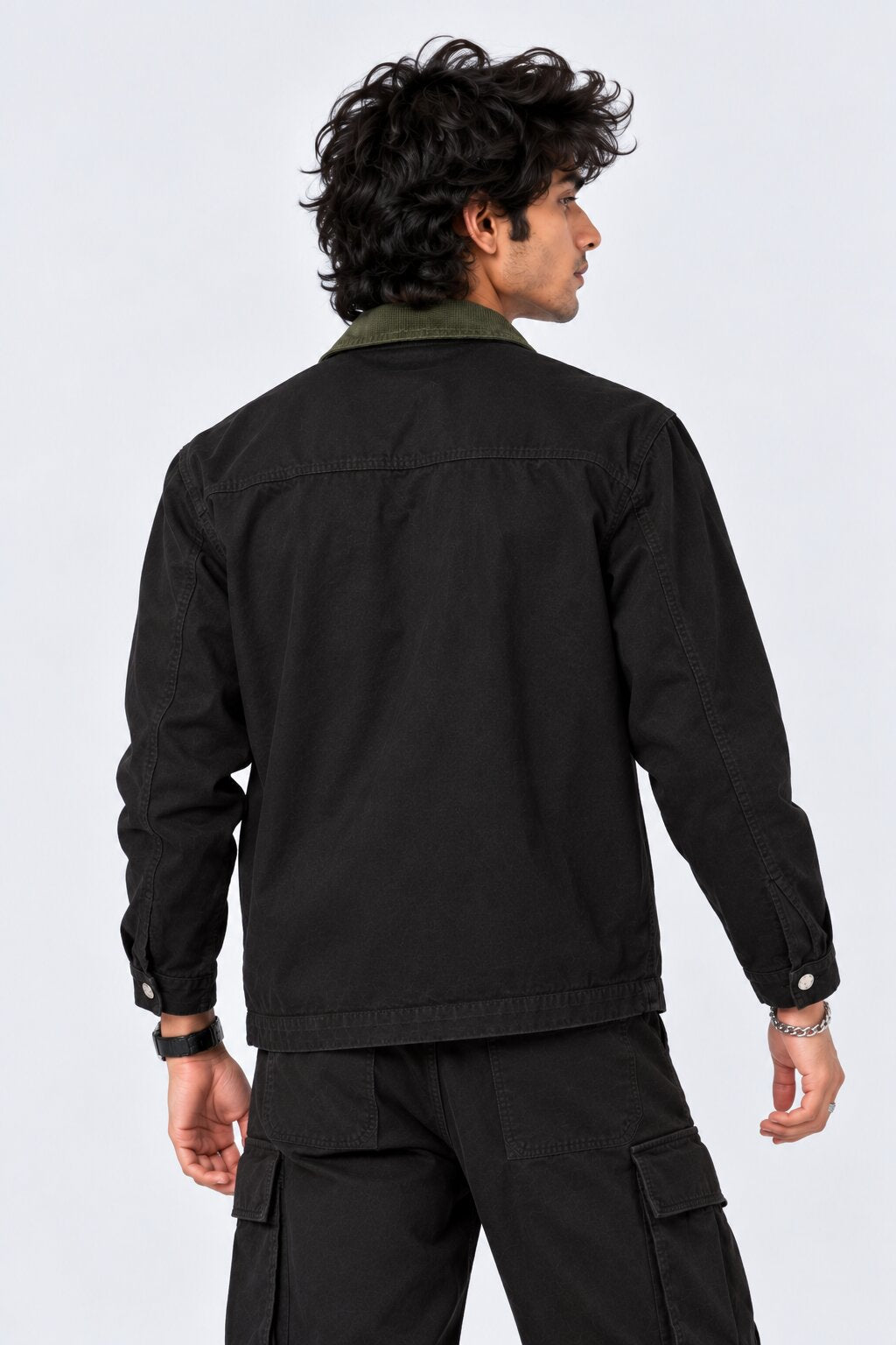 Mens Black Utility Pocket Jacket - Image 5