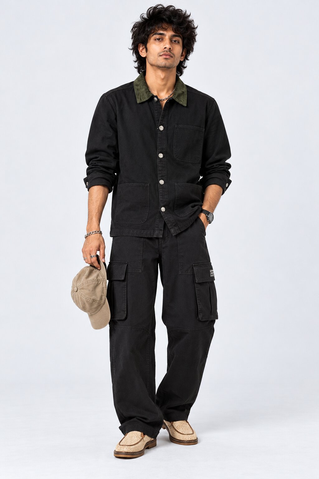 Mens Black Utility Pocket Jacket - Image 6