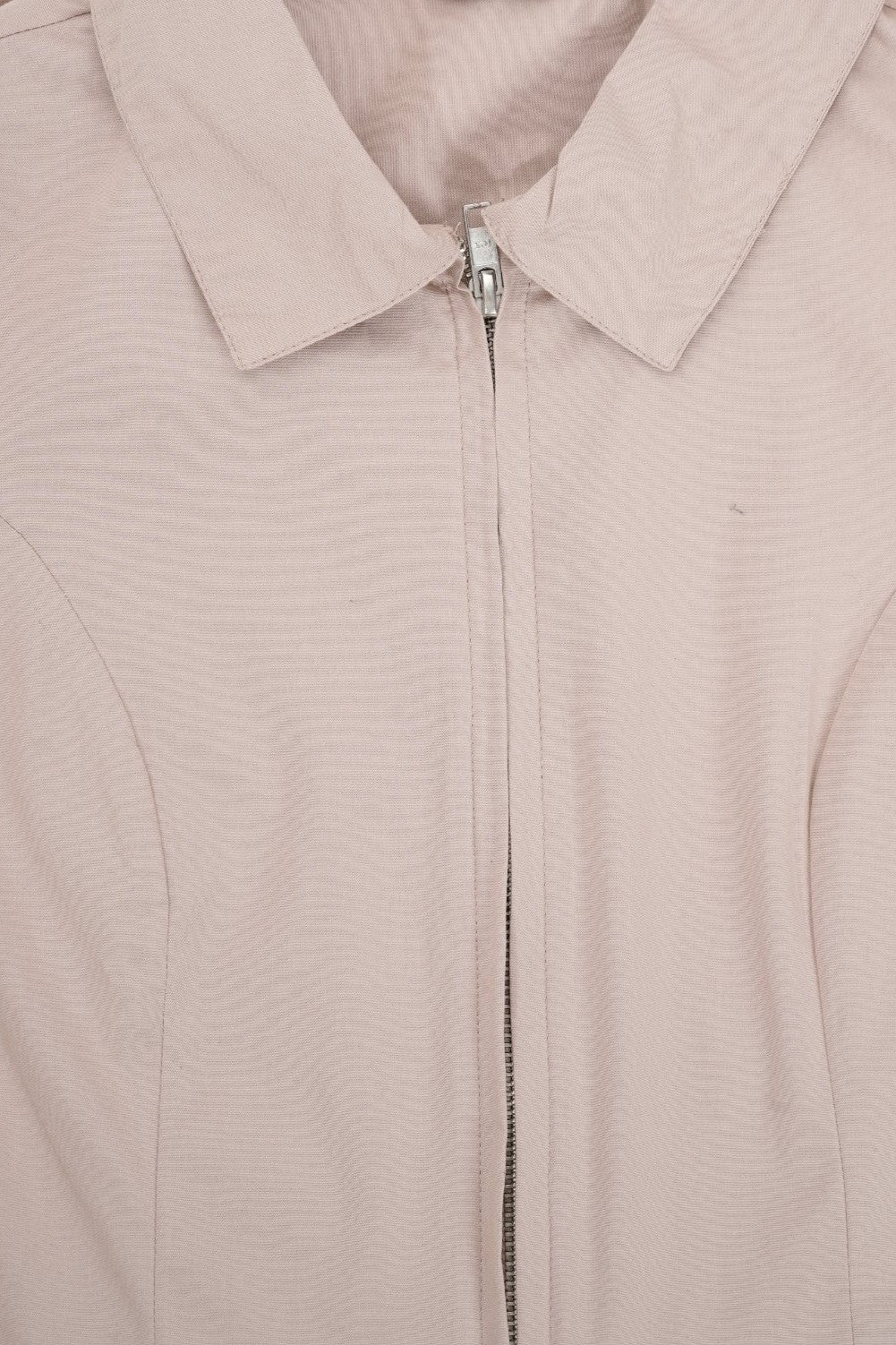 Womens Taupe Cropped Zip-Up Jacket - Image 8