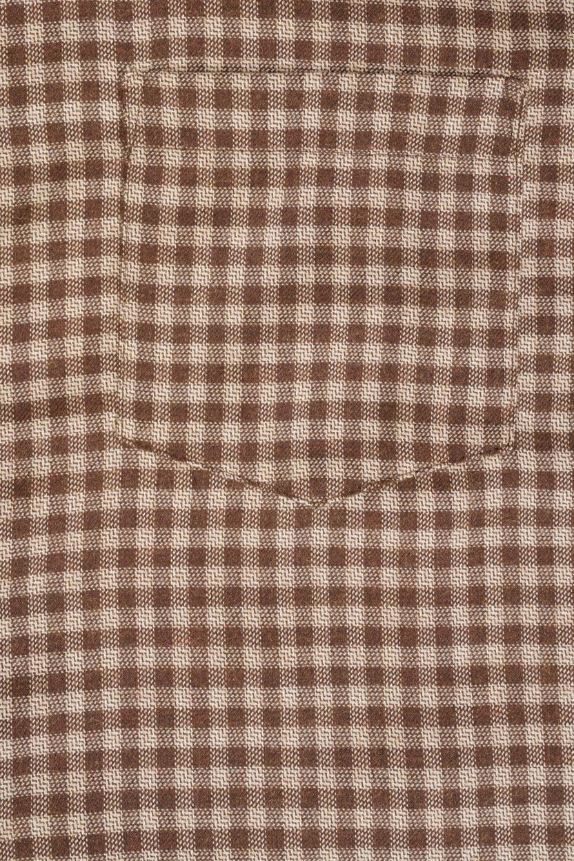 Womens Brown Gingham Checked Casual Shirt - Image 8