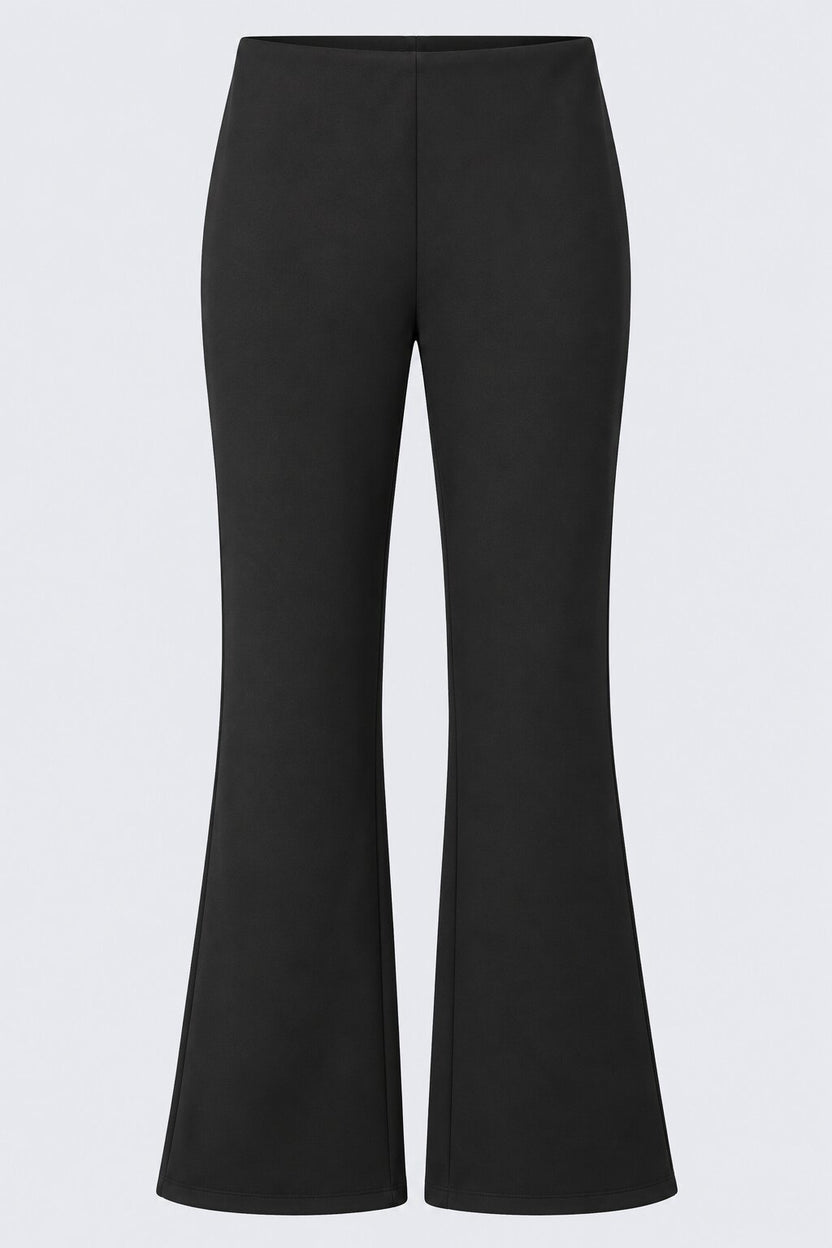Womens Black Mid-Rise Flared Pant - Image 7