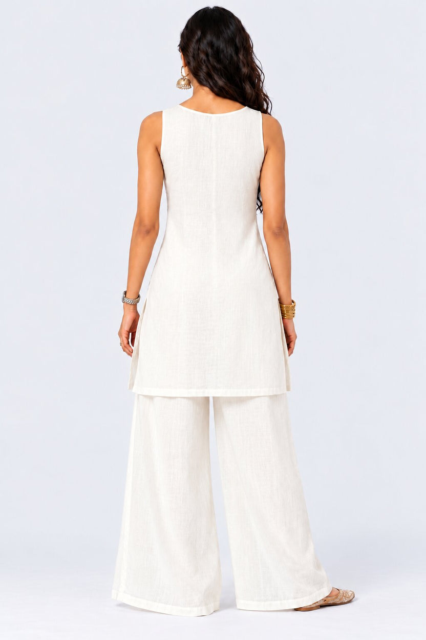 Womens Off White Printed Ethnic Co-Ord Set - Image 5